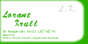 lorant krull business card